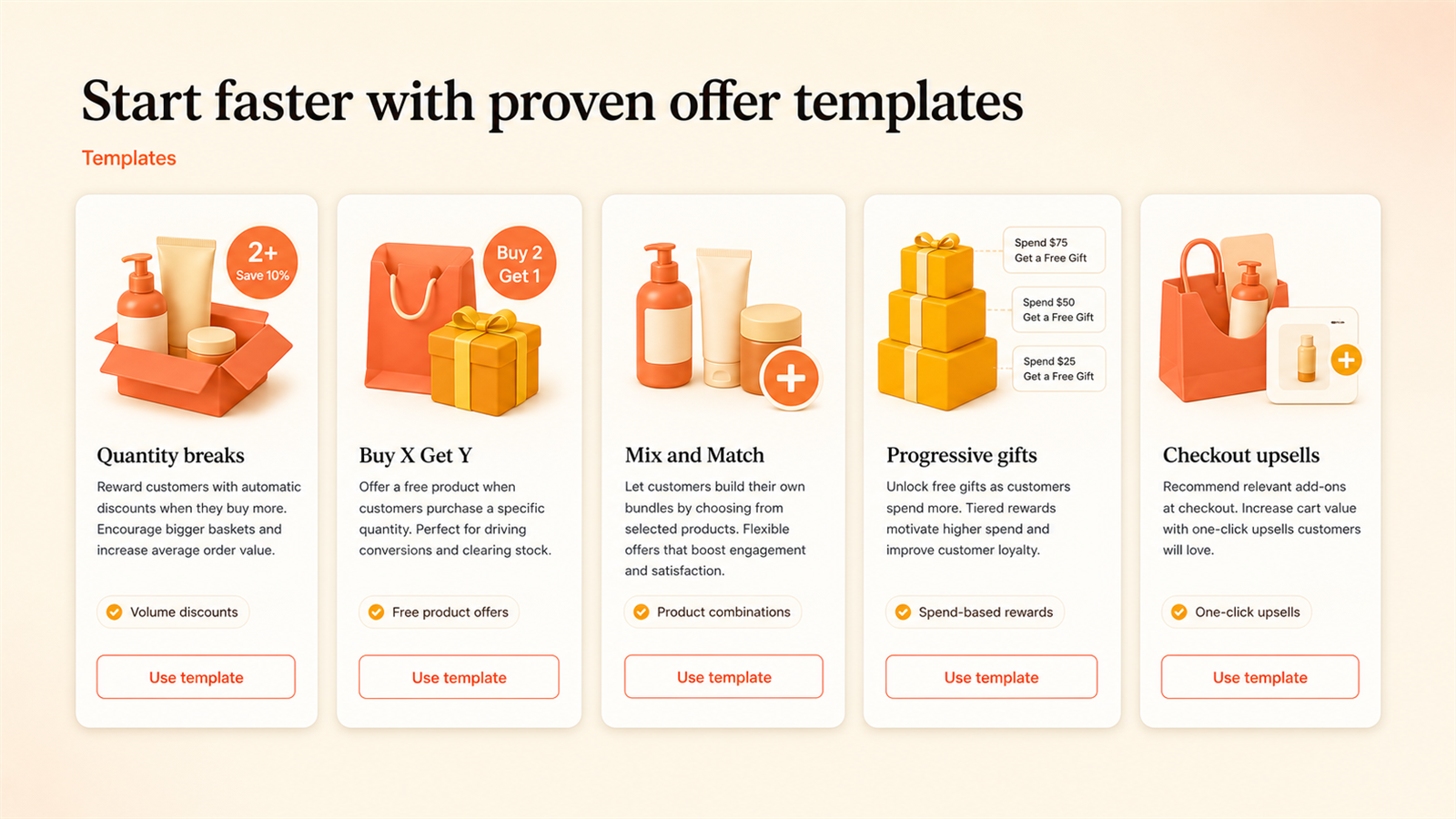 Offer templates in Jolly Bundles & Upsells